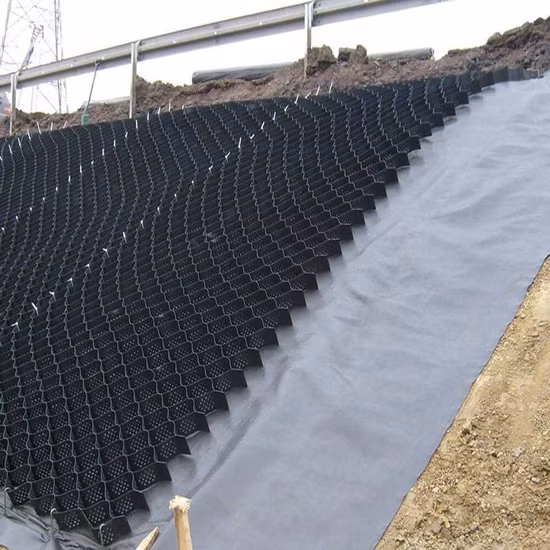 Precio bajo de fábrica, protección de pendientes de carretera, pavimentación de HDPE, estabilizador de grava de plástico, fabricante de geocélulas para la venta